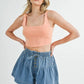 MABLE Corset Design Detail Crop Knit Top