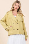 Mittoshop Double Breasted Long Sleeve Trench Coat Jacket - DAVERRI FASHIONS
