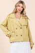 Mittoshop Double Breasted Long Sleeve Trench Coat Jacket Yellow