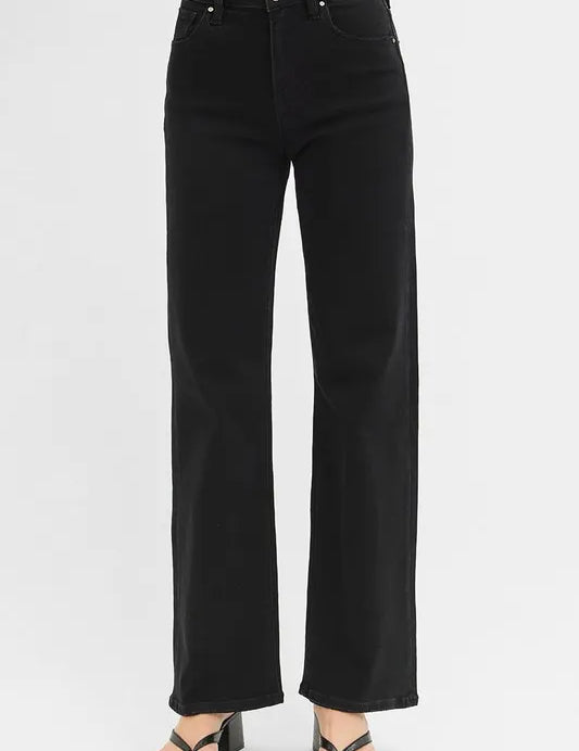 BLACK RISEN Full Size High Rise Wide Leg Jeans Plus Size | Daverri Fashions