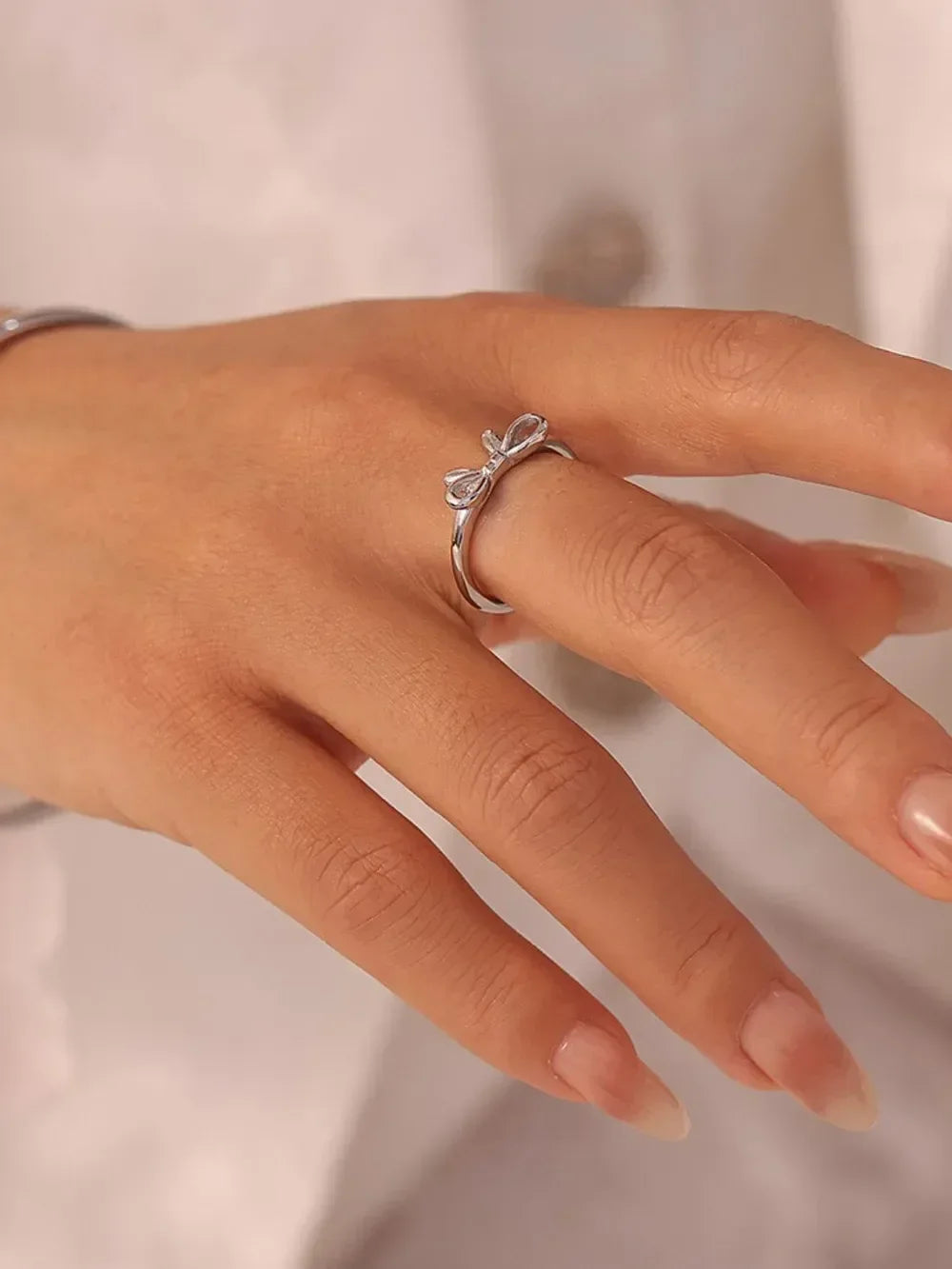 Stainless Steel Bow Ring - DAVERRI FASHIONS