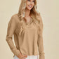 Double Take Full Size High-Low Dropped Shoulder Long Sleeve Hoodie - DAVERRI FASHIONS