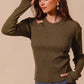 SO ME Rib Knit Top with Shoulder Cut Out Tops