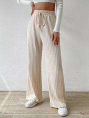 Drawstring Wide Leg Pants | Lounge Pants Daverri Fashions
