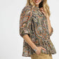 Umgee Paisley Print Peplum Blouse Blouses