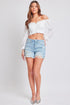 YMI Jeanswear Distressed Frayed Hem Denim Shorts Medium Wash Denim Shorts