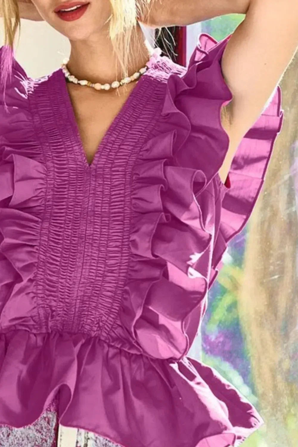 BiBi Woven Ruffled Top - DAVERRI FASHIONS