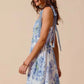 SO ME Floral Print Flowy Maxi Dress with Lace Ribbon Tie