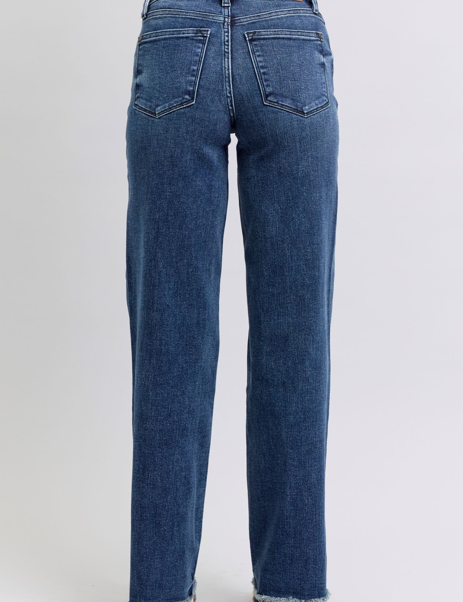 Judy Blue Full Size Raw Hem Mid Rise Jeans | Daverri Fashions
