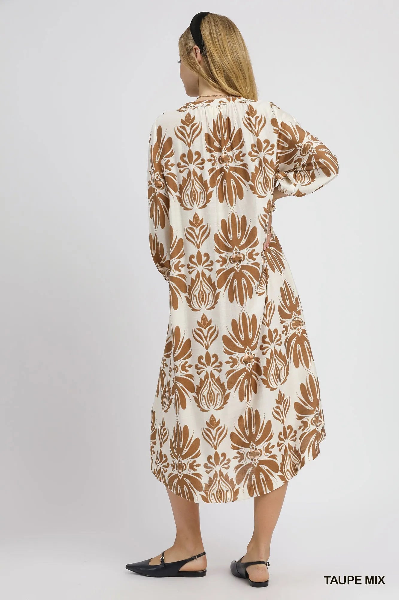 Umgee Mix Abstract Floral Print Midi Dress | Midi Dresses Daverri Fashions