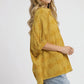 Umgee Jacquard Heart Collared Shirt Shirts