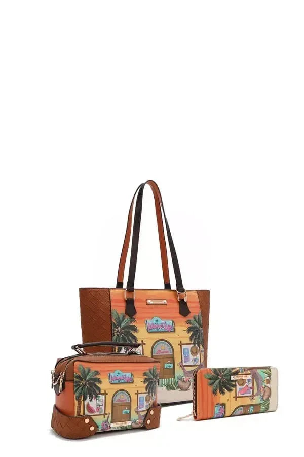 Sun and Sand 3 Piece Bag Set - DAVERRI FASHIONS