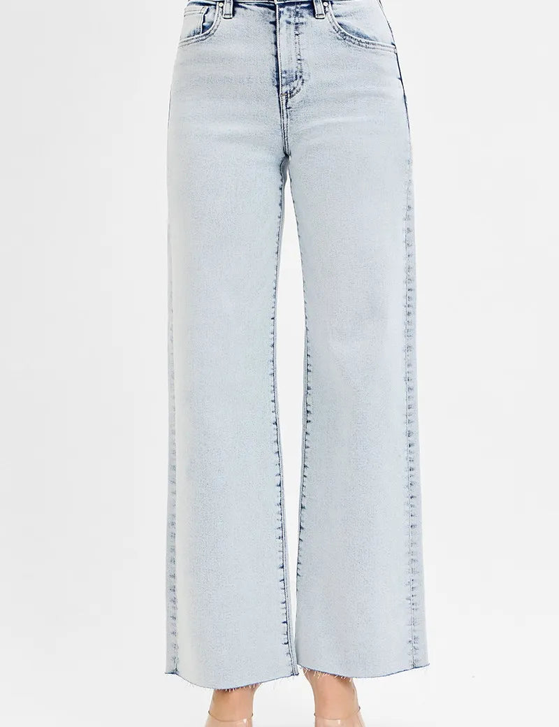RISEN Full Size High Rise Wide Leg Jeans Plus Size | Jeans Daverri Fashions
