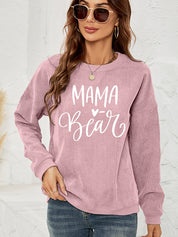 Dusty Pink MAMA Graphic Round Neck Sweatshirt | Sweatshirts Daverri Fashions