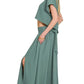 Zenana Heavy Woven Span Crop Tee & Skirt Set Outfit Sets