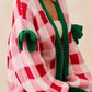 Daverri Fashions Checkered Bow-Tie Sleeve Knit Christmas Cardigan - DAVERRI FASHIONS