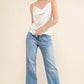 And The Why Satin Cami with Adjustable Strap White Cami Tops