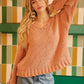 BiBi Chunky Knit Sweater with Flower Detail Sleeves - DAVERRI FASHIONS