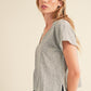 Aemi + Co Side Slit V-Neck Short Sleeve Cropped T-Shirt - DAVERRI FASHIONS