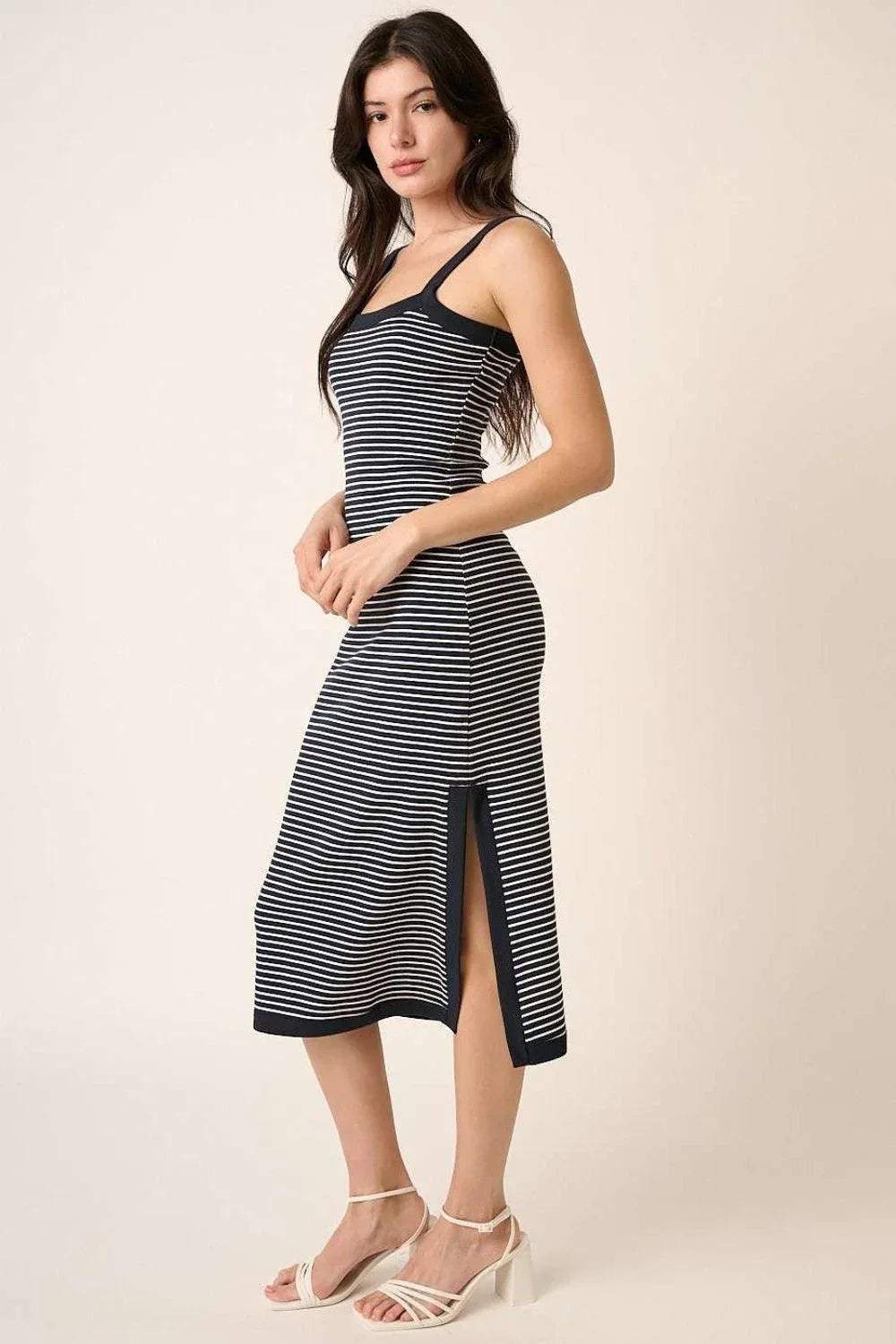 Mittoshop Contrast Striped Midi Cami Dress - DAVERRI FASHIONS