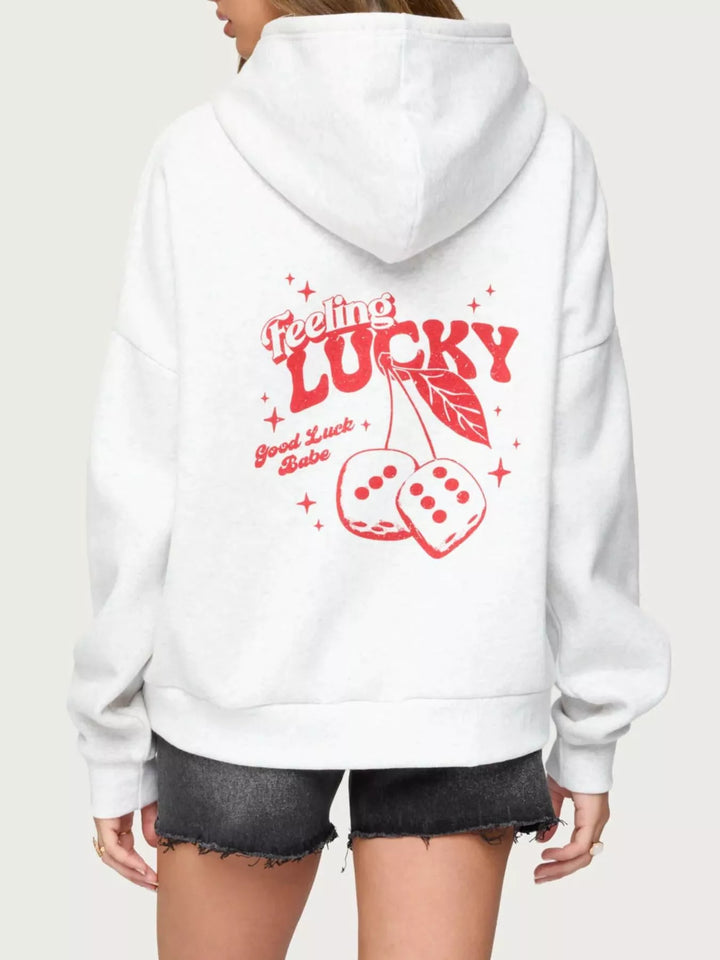 Drop Shoulder Graphic Hoodie with Kangaroo Pocket | Hoodies Daverri Fashions