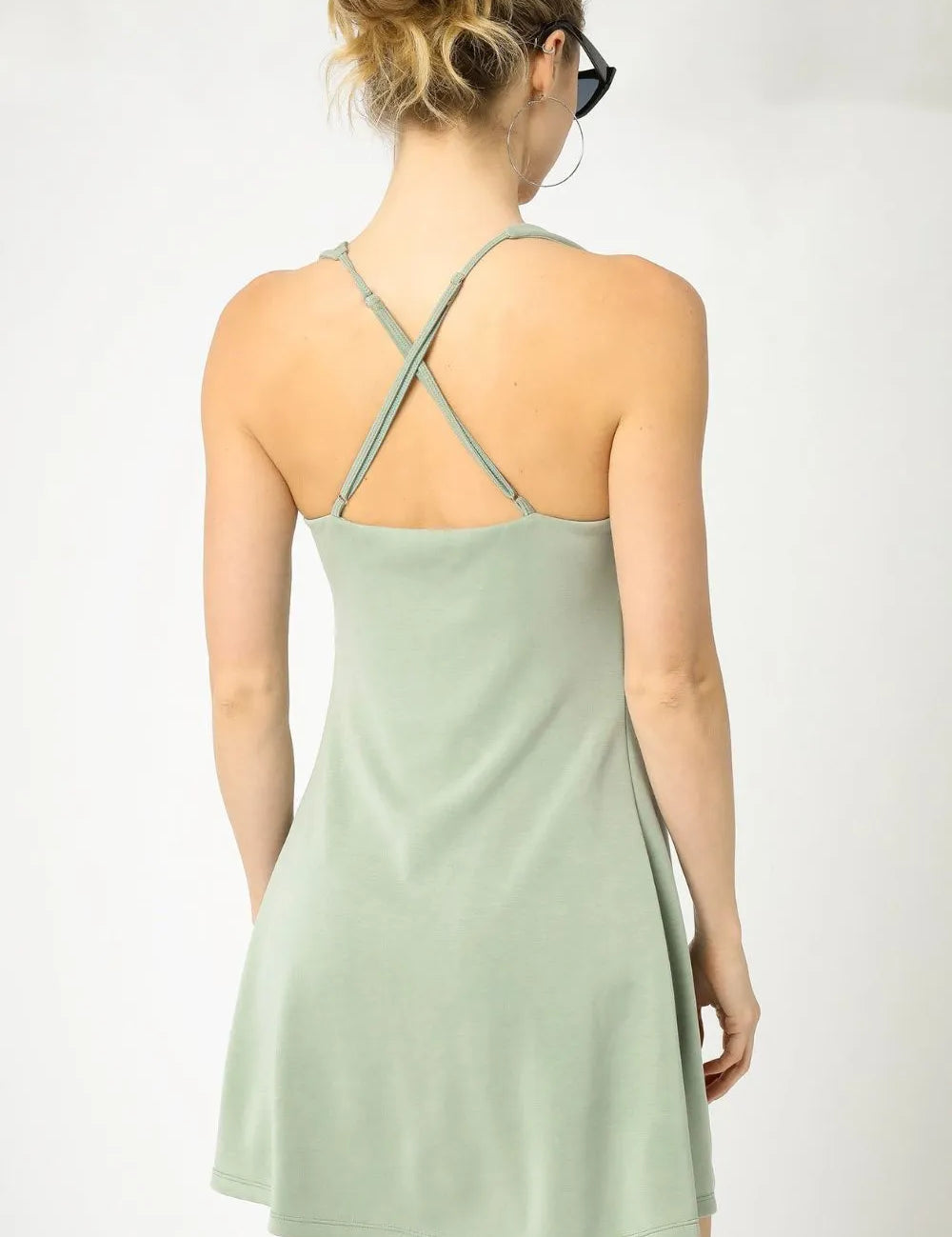 Umgee Crisscross Square Neck Active Dress | Mini Dresses Daverri Fashions