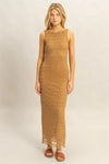 HYFVE Sleeveless Crochet Open Back Maxi Dress - DAVERRI FASHIONS