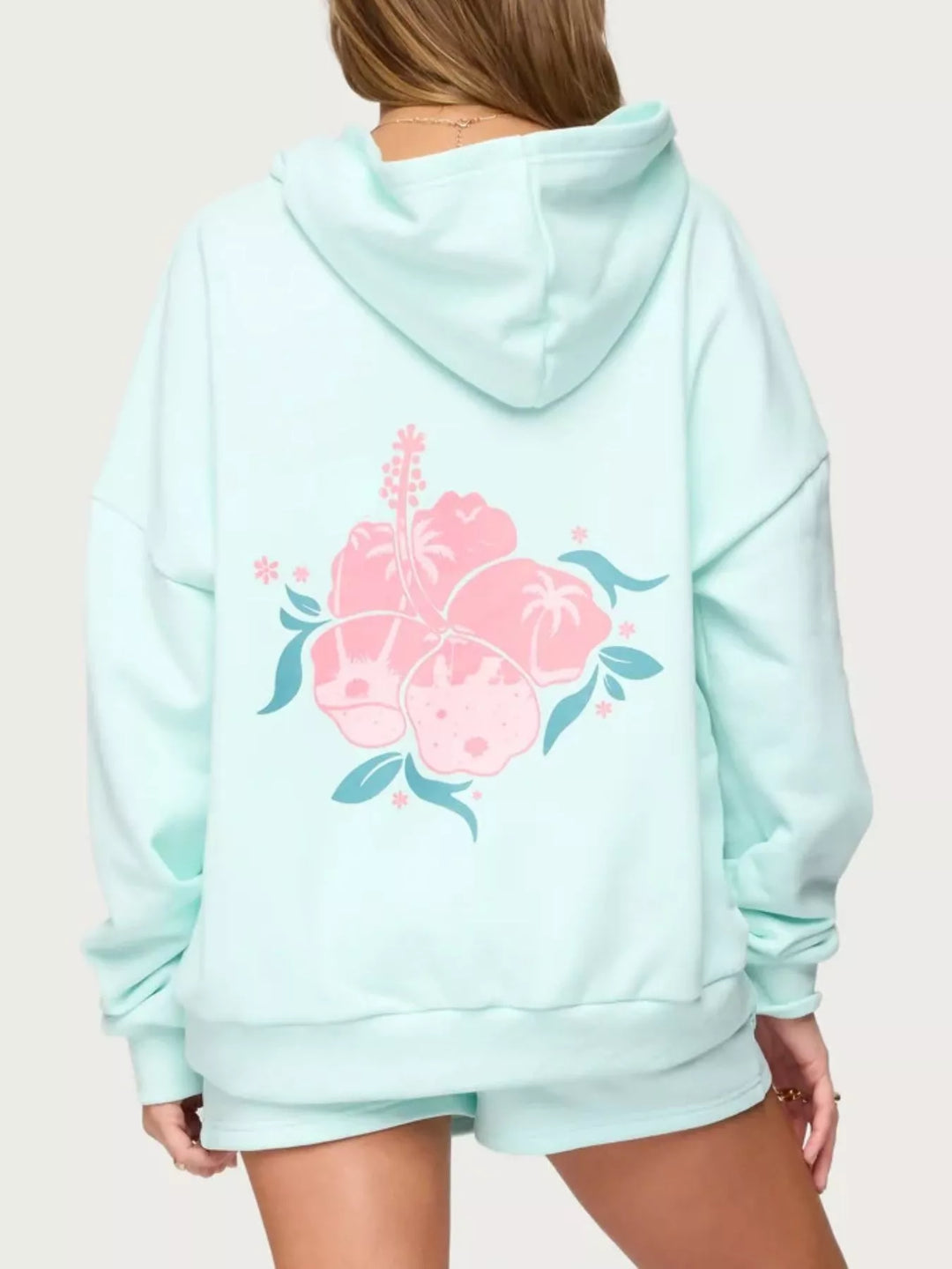 Drop Shoulder Graphic Hoodie with Kangaroo Pocket | Hoodies Daverri Fashions