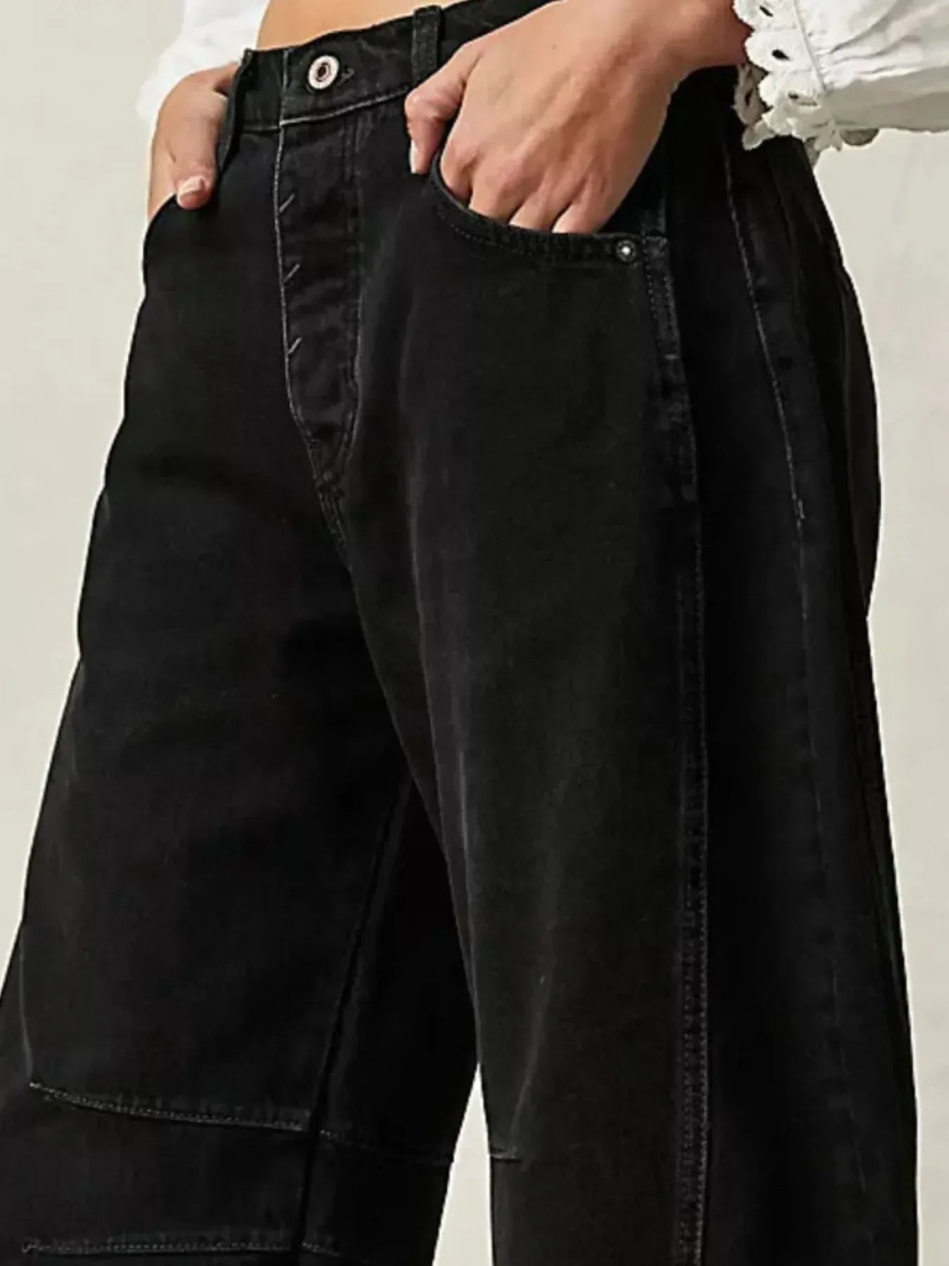 Wide Leg Relaxed Fit Barrel Jeans - DAVERRI FASHIONS