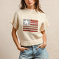 BiBi American Flag Patchwork Drop Shoulder Sweater - DAVERRI FASHIONS