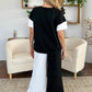 Double Take Full Size Texture Contrast T-Shirt and Wide Leg Pants Set Outfit Sets