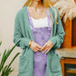 Zenana Long Sleeve Popcorn Sweater Cardigan with Pockets Cardigans
