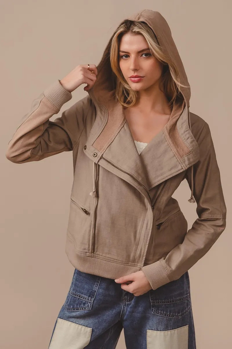 BiBi Textured Woven Rider Jacket VINTAGE LATTE Jackets