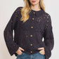Umgee Hollow Out Button Down Cardigan MIDNIGHT Cardigans
