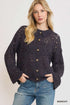 Umgee Hollow Out Button Down Cardigan MIDNIGHT Cardigans