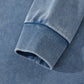 Blue mineral wash baggy sweatshirt with lace patchwork and ribbed cuffs