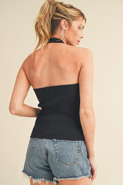 Aemi + Co Ribbed Halter Neck Cami | Cami Tops Daverri Fashions