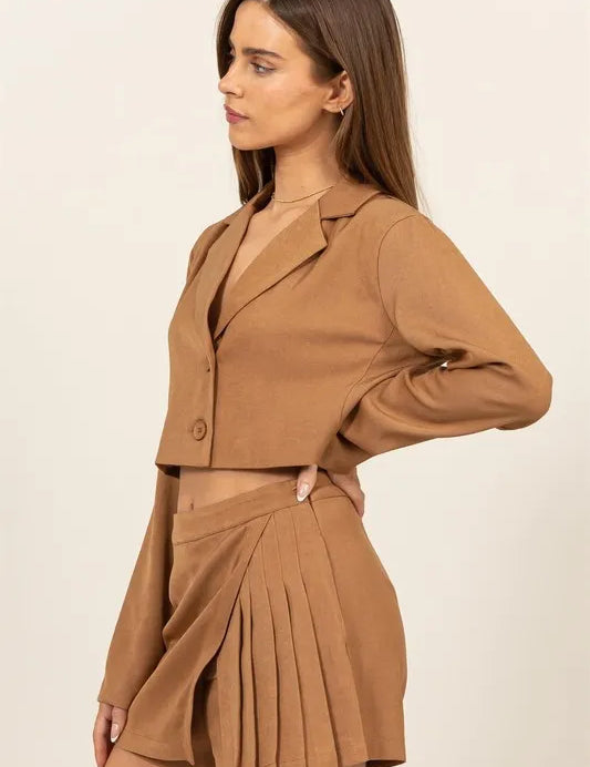 HYFVE Cropped Button-Down Blazer | Daverri Fashions