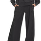 Zenana Ribbed High Neck Half Zip Pullover & Pants Set - DAVERRI FASHIONS