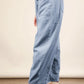 VERY J Washed Chambray Barrel Denim Pants