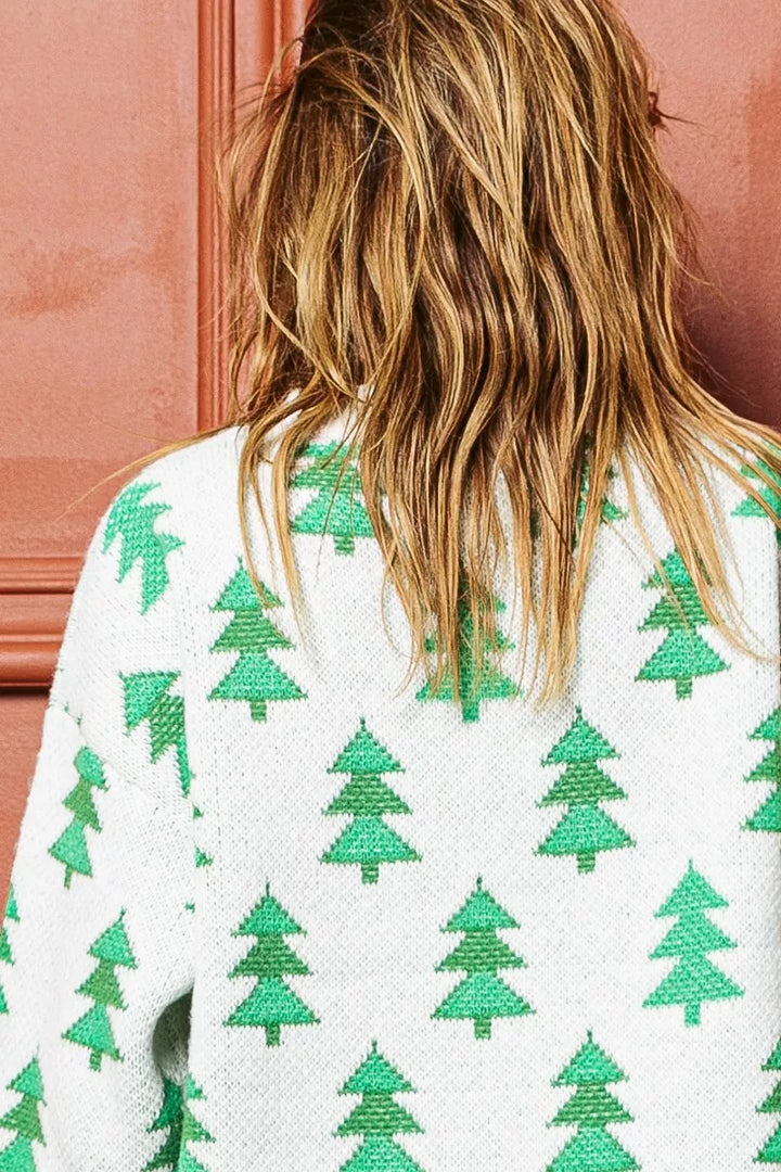 BiBi Pearl Beads Tree Pattern Christmas Sweater | Daverri Fashions