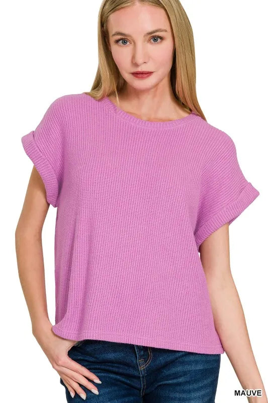 Zenana Rolled Sleeve Top and Pants Sweater Set | Outfit Sets Daverri Fashions