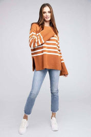 Bibi Ribbed Striped Sweater Sweaters