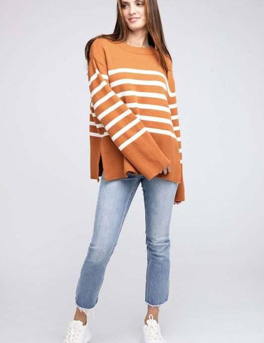 Bibi Ribbed Striped Sweater Sweaters