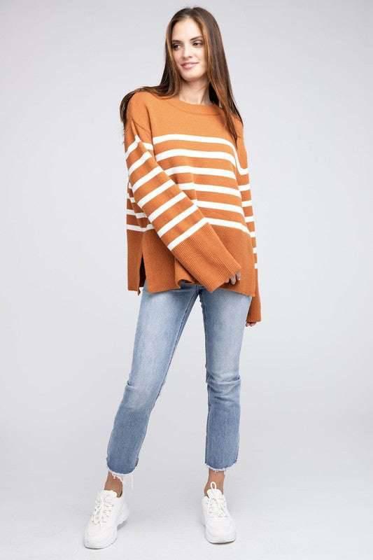 Bibi Ribbed Striped Sweater Sweaters