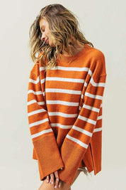 Bibi Ribbed Striped Sweater Sweaters