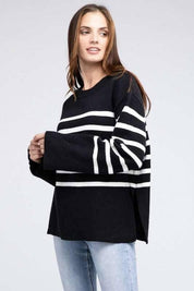 Bibi Ribbed Striped Sweater Sweaters