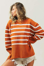 Bibi Ribbed Striped Sweater Sweaters