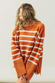 Bibi Ribbed Striped Sweater Sweaters