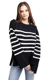 Bibi Ribbed Striped Sweater BLACK Sweaters